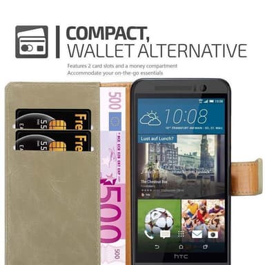 HTC ONE M9 lommebokdeksel etui (brun)