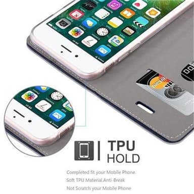 iPhone 7 / 7S / 8 / SE 2020 lommebokdeksel etui (blå)