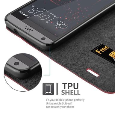 HTC Desire 530 / 630 lommebokdeksel case (rød)