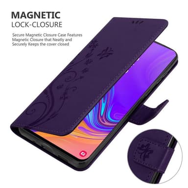 Samsung Galaxy A8s lommebokdeksel Blomster (lilla)