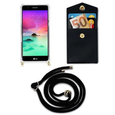 LG K10 2017 Deksel med Halskjede (svart)