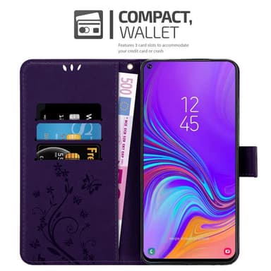 Samsung Galaxy A8s lommebokdeksel Blomster (lilla)