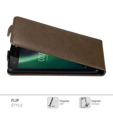 Nokia 2 2017 deksel flip cover (brun)