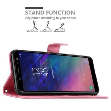 Samsung Galaxy A6 2018 lommebokdeksel Blomster (rosa)