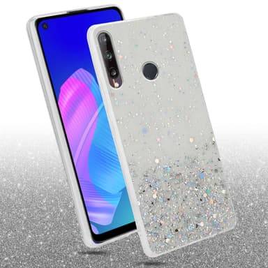 Huawei P40 LITE E Silikondeksel Glitter (Gjennomsiktig)