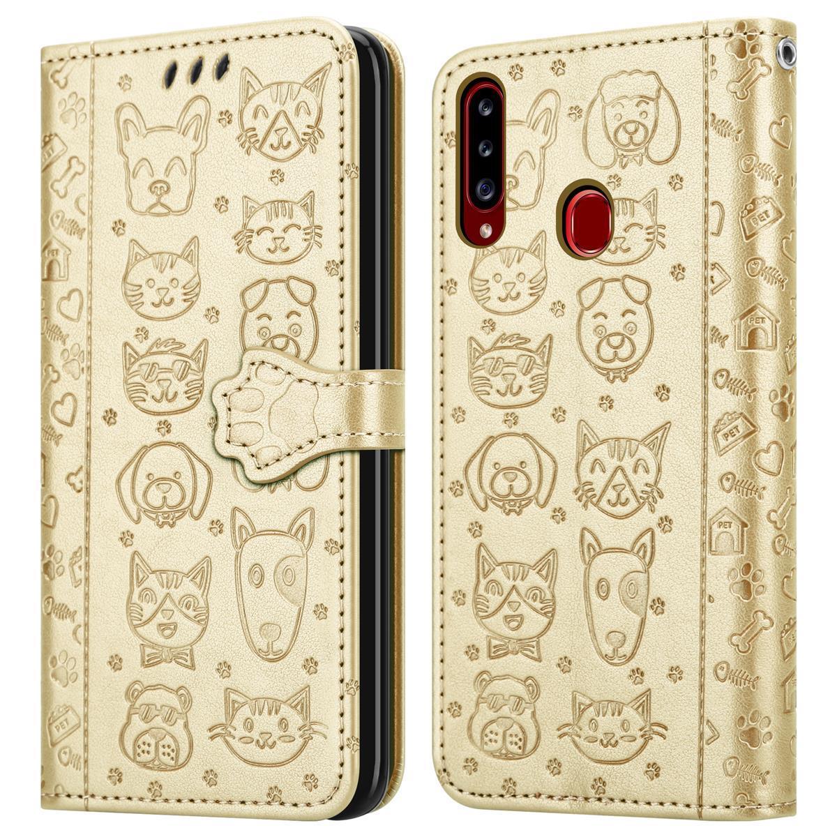 Samsung Galaxy A20s lommebokdeksel case (gold)
