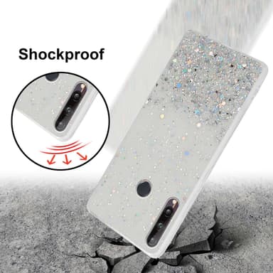 Huawei P40 LITE E Silikondeksel Glitter (Gjennomsiktig)