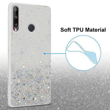 Huawei P40 LITE E Silikondeksel Glitter (Gjennomsiktig)