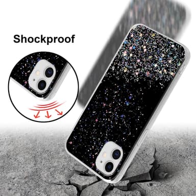 iPhone 11 PRO Silikondeksel Glitter (svart)