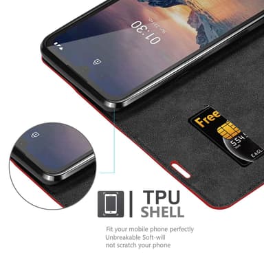 Nokia 1.3 lommebokdeksel case (rød)