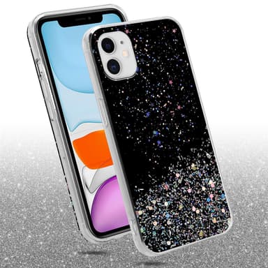 iPhone 11 PRO Silikondeksel Glitter (svart)