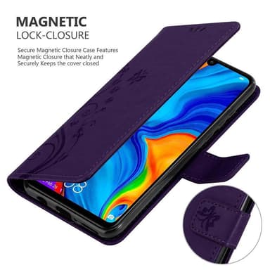 Huawei P30 LITE lommebokdeksel Blomster (lilla)