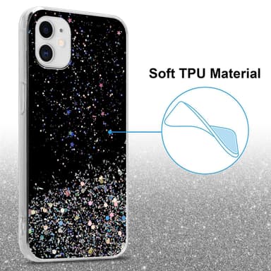 iPhone 11 PRO Silikondeksel Glitter (svart)