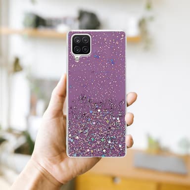 Samsung Galaxy A12 / M12 Silikondeksel Glitter (lilla)