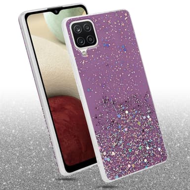 Samsung Galaxy A12 / M12 Silikondeksel Glitter (lilla)
