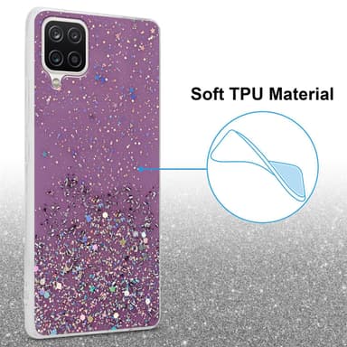 Samsung Galaxy A12 / M12 Silikondeksel Glitter (lilla)