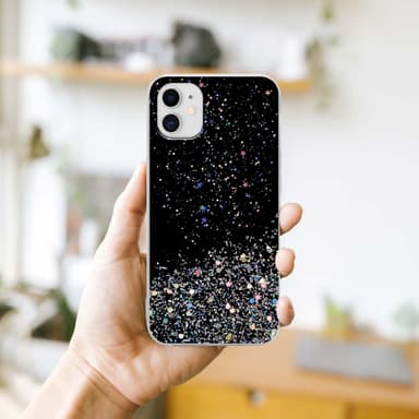 iPhone 11 PRO Silikondeksel Glitter (svart)