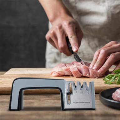 Knivsliper 4-i-1 Knivsliper i rustfritt stål (svart)