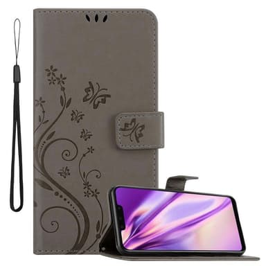 Huawei MATE 20 LITE lommebokdeksel Blomster (grå)
