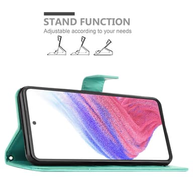 Samsung Galaxy A53 5G lommebokdeksel Blomster (turkis)