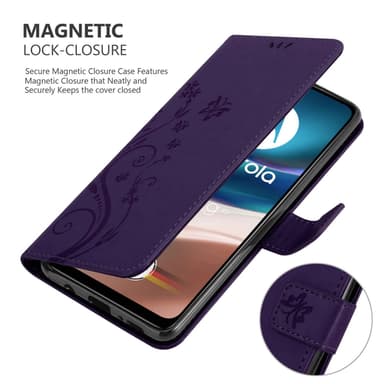 Motorola MOTO G42 lommebokdeksel Blomster (Lilla)