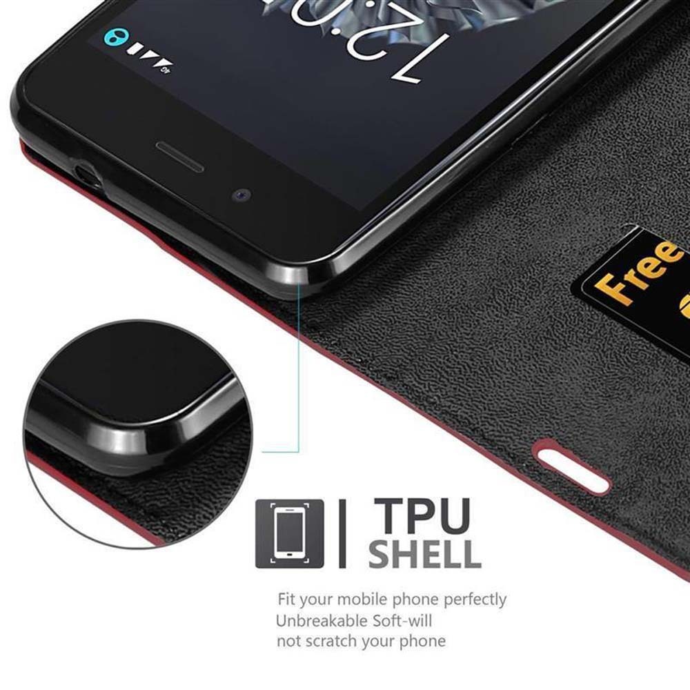 BQ Aquaris X5 lommebokdeksel case (rød)