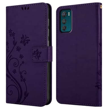 Motorola MOTO G42 lommebokdeksel Blomster (Lilla)