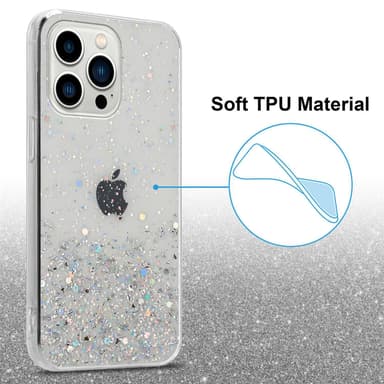 iPhone 13 PRO MAX Silikondeksel Glitter (gjennomsiktig)