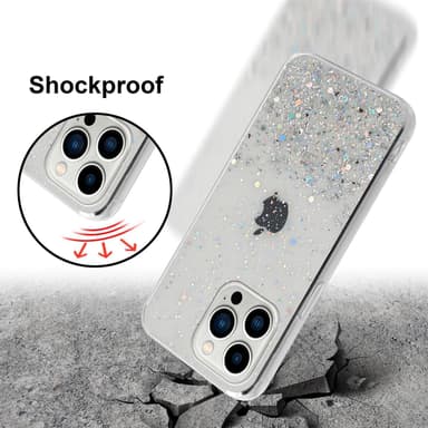 iPhone 13 PRO MAX Silikondeksel Glitter (gjennomsiktig)