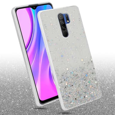 Xiaomi RedMi 9 Silikondeksel Glitter (Gjennomsiktig)