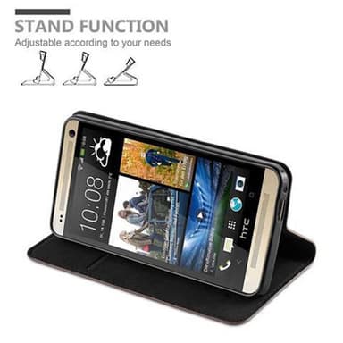 HTC ONE M7 lommebokdeksel case (brun)