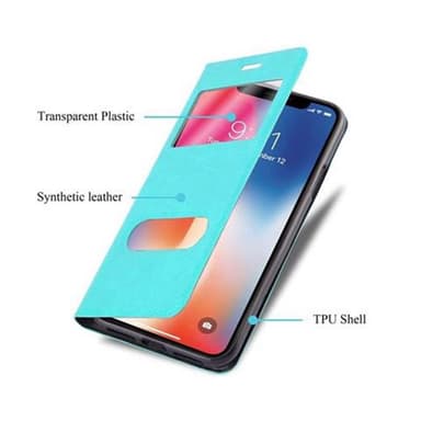 iPhone X / XS lommebokdeksel cover (turkis)