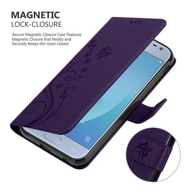 Samsung Galaxy J3 2017 lommebokdeksel Blomster (lilla)