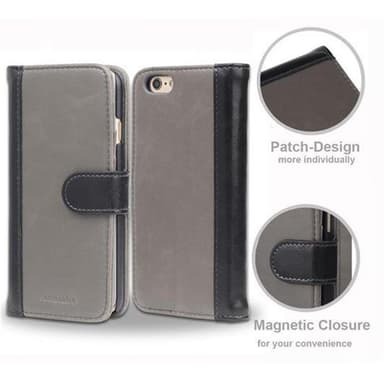 iPhone 6 / 6S lommebokdeksel cover (grå)