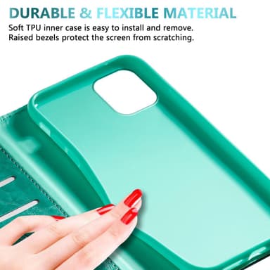 iPhone 11 PRO MAX lommebokdeksel etui (turkis)