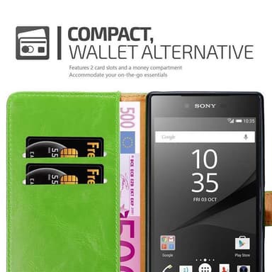 Sony Xperia Z5 PREMIUM lommebokdeksel etui (grønn)