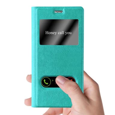 Sony Xperia Z5 PREMIUM lommebokdeksel cover (turkis)
