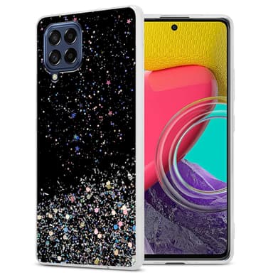 Samsung Galaxy M53 5G Silikondeksel Glitter (Svart)