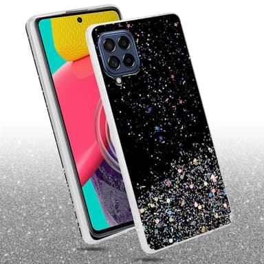 Samsung Galaxy M53 5G Silikondeksel Glitter (Svart)