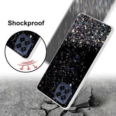Samsung Galaxy M53 5G Silikondeksel Glitter (Svart)