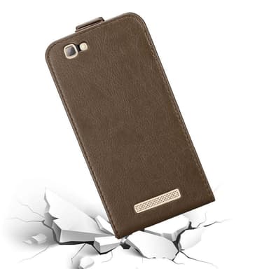 ZTE Blade A612 deksel flip cover (brun)