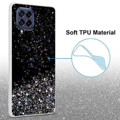 Samsung Galaxy M53 5G Silikondeksel Glitter (Svart)