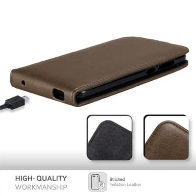 ZTE Blade A612 deksel flip cover (brun)