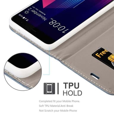 HTC U11 PLUS lommebokdeksel etui (blå)