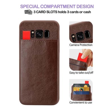 Samsung Galaxy S8 PLUS Deksel Kunstskinn (brun)