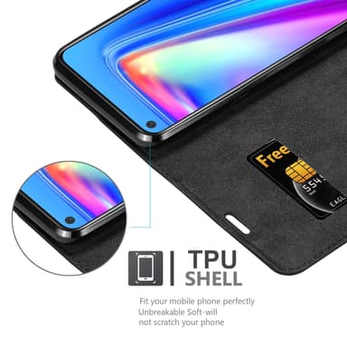 Realme 7 4G lommebokdeksel case (svart)