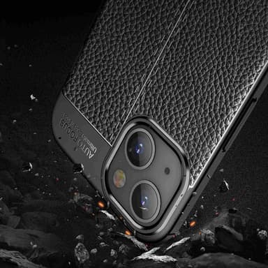 iPhone 13 Deksel Kunstskinn (svart)