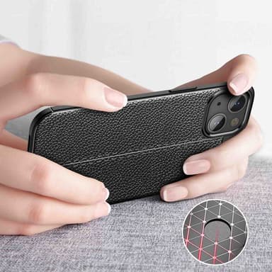 iPhone 13 Deksel Kunstskinn (svart)