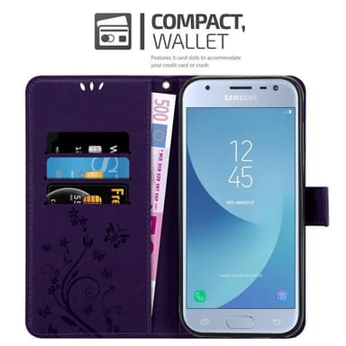 Samsung Galaxy J3 2017 lommebokdeksel Blomster (lilla)