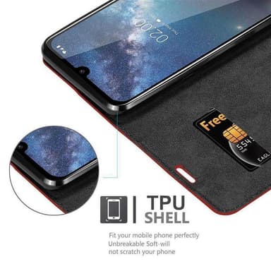Nokia 2.2 lommebokdeksel case (rød)